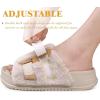 imageKuaiLu Womens Orthotic Sandals Comfortable Arch Support Faux Fur Sandal Slippers Casual Summer Adjustable Cushion Slides Slip On Indoor Outdoor House Shoes  Ultrasoft Comfort Fit FootbedWhite Tip Dyeing