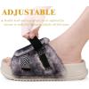 imageKuaiLu Womens Orthotic Sandals Comfortable Arch Support Faux Fur Sandal Slippers Casual Summer Adjustable Cushion Slides Slip On Indoor Outdoor House Shoes  Ultrasoft Comfort Fit FootbedWhite Black Tip Dyeing