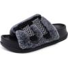 imageKuaiLu Womens Orthotic Sandals Comfortable Arch Support Faux Fur Sandal Slippers Casual Summer Adjustable Cushion Slides Slip On Indoor Outdoor House Shoes  Ultrasoft Comfort Fit FootbedVogue Black Tip Dyeing