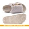 imageKuaiLu Womens Orthotic Sandals Comfortable Arch Support Faux Fur Sandal Slippers Casual Summer Adjustable Cushion Slides Slip On Indoor Outdoor House Shoes  Ultrasoft Comfort Fit FootbedWhite Tip Dyeing