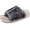 imageKuaiLu Womens Orthotic Sandals Comfortable Arch Support Faux Fur Sandal Slippers Casual Summer Adjustable Cushion Slides Slip On Indoor Outdoor House Shoes  Ultrasoft Comfort Fit FootbedWhite Black Tip Dyeing
