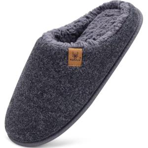 imageKuaiLu Mens House Memory Foam Slippers with Orthopedic Arch Support Comfy Warm Plush Lining Slip On Casual Pantuflas Mans Comfortable Bedroom Shoes Rubber Sole for IndoorampampOutdoor Grey Size 12