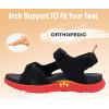 imageKuaiLu Mens Hiking Sandals With Arch Support Sport Recovery Athletic Walking Sandals For Man Outdoor Summer Casual Thick Cushion Beach Water Fisherman Sandal Size 715BlackRed