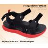 imageKuaiLu Mens Hiking Sandals With Arch Support Sport Recovery Athletic Walking Sandals For Man Outdoor Summer Casual Thick Cushion Beach Water Fisherman Sandal Size 715BlackRed