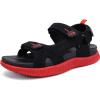 imageKuaiLu Mens Hiking Sandals With Arch Support Sport Recovery Athletic Walking Sandals For Man Outdoor Summer Casual Thick Cushion Beach Water Fisherman Sandal Size 715BlackRed