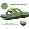 imageKuaiLu Womens Dressy Orthotic Flip Flops Trendy Comfortable Cushion Recovery Walking Criss Cross Thong Sandals Lightweight Yoga Foam Summer Slides with Plantar Fasciitis Arch SupportGreen