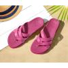 imageKuaiLu Womens Dressy Orthotic Flip Flops Trendy Comfortable Cushion Recovery Walking Criss Cross Thong Sandals Lightweight Yoga Foam Summer Slides with Plantar Fasciitis Arch SupportRose Red