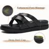imageKuaiLu Womens Dressy Orthotic Flip Flops Trendy Comfortable Cushion Recovery Walking Criss Cross Thong Sandals Lightweight Yoga Foam Summer Slides with Plantar Fasciitis Arch SupportBlack