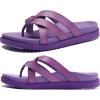 imageKuaiLu Womens Dressy Orthotic Flip Flops Trendy Comfortable Cushion Recovery Walking Criss Cross Thong Sandals Lightweight Yoga Foam Summer Slides with Plantar Fasciitis Arch SupportPurple