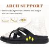 imageKuaiLu Womens Dressy Orthotic Flip Flops Trendy Comfortable Cushion Recovery Walking Criss Cross Thong Sandals Lightweight Yoga Foam Summer Slides with Plantar Fasciitis Arch SupportBlack