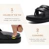 imageKuaiLu Womens Dressy Orthotic Flip Flops Trendy Comfortable Cushion Recovery Walking Criss Cross Thong Sandals Lightweight Yoga Foam Summer Slides with Plantar Fasciitis Arch SupportBlack
