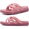 imageKuaiLu Womens Dressy Orthotic Flip Flops Trendy Comfortable Cushion Recovery Walking Criss Cross Thong Sandals Lightweight Yoga Foam Summer Slides with Plantar Fasciitis Arch SupportPink