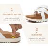 imageKuaiLu Womens Dressy Orthotic Flip Flops Trendy Comfortable Cushion Recovery Walking Criss Cross Thong Sandals Lightweight Yoga Foam Summer Slides with Plantar Fasciitis Arch SupportWhite Khaki
