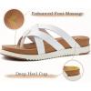 imageKuaiLu Womens Dressy Orthotic Flip Flops Trendy Comfortable Cushion Recovery Walking Criss Cross Thong Sandals Lightweight Yoga Foam Summer Slides with Plantar Fasciitis Arch SupportWhite Khaki