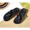 imageKuaiLu Womens Dressy Orthotic Flip Flops Trendy Comfortable Cushion Recovery Walking Criss Cross Thong Sandals Lightweight Yoga Foam Summer Slides with Plantar Fasciitis Arch SupportBlack