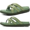imageKuaiLu Womens Dressy Orthotic Flip Flops Trendy Comfortable Cushion Recovery Walking Criss Cross Thong Sandals Lightweight Yoga Foam Summer Slides with Plantar Fasciitis Arch SupportGreen