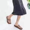 imageKuaiLu Womens Slides Sandals with Plantar Fasciitis Arch Support Fashion Comfort Adjustable Flat Sandals Ladies Lightweight Orthotic Slip on SandalsStylish Brown