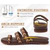 imageKuaiLu Womens Slides Sandals with Plantar Fasciitis Arch Support Fashion Comfort Adjustable Flat Sandals Ladies Lightweight Orthotic Slip on SandalsStylish Brown