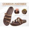 imageKuaiLu Womens Slides Sandals with Plantar Fasciitis Arch Support Fashion Comfort Adjustable Flat Sandals Ladies Lightweight Orthotic Slip on SandalsStylish Brown