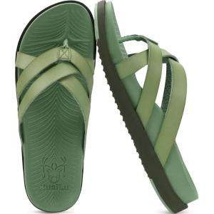 imageKuaiLu Womens Dressy Orthotic Flip Flops Trendy Comfortable Cushion Recovery Walking Criss Cross Thong Sandals Lightweight Yoga Foam Summer Slides with Plantar Fasciitis Arch SupportGreen