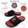imageKuaiLu Mens Slides Soft Cushion Sport Sandals with Plantar Fasciitis Arch Support Adjustable Open Toe Summer Slippers Slip on Indoor Outdoor Size 715BlackRed