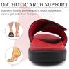 imageKuaiLu Mens Slides Soft Cushion Sport Sandals with Plantar Fasciitis Arch Support Adjustable Open Toe Summer Slippers Slip on Indoor Outdoor Size 715BlackRed