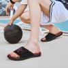 imageKuaiLu Mens Slides Soft Cushion Sport Sandals with Plantar Fasciitis Arch Support Adjustable Open Toe Summer Slippers Slip on Indoor Outdoor Size 715BlackRed