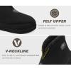 imageKuaiLu Mens House Slippers Booties Cozy Memory Foam Boots Warm Plush Lining Winter Felt Home Bedroom Slipper Socks Indoor Outdoor NonSlip ShoesAll Black