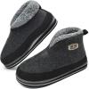 imageKuaiLu Mens House Slippers Booties Cozy Memory Foam Boots Warm Plush Lining Winter Felt Home Bedroom Slipper Socks Indoor Outdoor NonSlip ShoesGrey