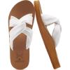 imageKuaiLu Womens Dressy Sandals with Arch Support Yoga Mat Comfortable Cushion Walking Criss Cross Slides Summer Beach Slip On Indoor Outdoor SlippersKhaki White