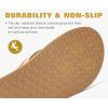 imageKuaiLu Mens Leather Flip Flops Arch Support Summer Beach Pool Water Thong Sandals Waterproof Rubber Walking ShoesApricot