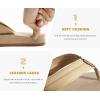 imageKuaiLu Mens Leather Flip Flops Arch Support Summer Beach Pool Water Thong Sandals Waterproof Rubber Walking ShoesApricot
