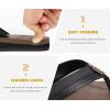 imageKuaiLu Mens Leather Flip Flops Arch Support Summer Beach Pool Water Thong Sandals Waterproof Rubber Walking ShoesBlack Brown