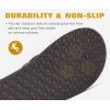 imageKuaiLu Mens Leather Flip Flops Arch Support Summer Beach Pool Water Thong Sandals Waterproof Rubber Walking ShoesBrown Reddish