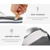 imageKuaiLu Mens Leather Flip Flops Arch Support Summer Beach Pool Water Thong Sandals Waterproof Rubber Walking ShoesWhite Grey