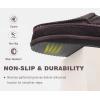 imageKuaiLu Mens Memory Foam Moccasin Slippers Arch Support Cozy Fuzzy Fur Lined Warm Bedroom House Shoes Winter Comfy Closed Back Loafer Indoor Hard Sole Orthopedic Plantar Fasciitis Dark Brown Size 13