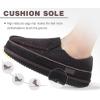 imageKuaiLu Mens Memory Foam Moccasin Slippers Arch Support Cozy Fuzzy Fur Lined Warm Bedroom House Shoes Winter Comfy Closed Back Loafer Indoor Hard Sole Orthopedic Plantar Fasciitis Dark Brown Size 13