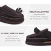 imageKuaiLu Mens Memory Foam Moccasin Slippers Arch Support Cozy Fuzzy Fur Lined Warm Bedroom House Shoes Winter Comfy Closed Back Loafer Indoor Hard Sole Orthopedic Plantar Fasciitis Dark Brown Size 13