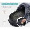 imageKuaiLu Womens Fluff Slippers Black Size 6 Plantar Fasciitis Arch Support Platform Slippers Ladies Fashion Open Toe Faux Fur Sliders House Slipper