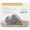 imageKuaiLu Womens Fluff Slippers Black White Size 8 Plantar Fasciitis Arch Support Platform Slippers Ladies Fashion Open Toe Faux Fur Sliders House Slipper