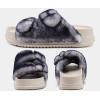 imageKuaiLu Womens Fluff Slippers Black White Size 8 Plantar Fasciitis Arch Support Platform Slippers Ladies Fashion Open Toe Faux Fur Sliders House Slipper
