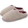 imageKuaiLu Womens Supportive Memory Foam Slippers Felt Fuzzy Lined Heel Cushion Lightweight House Shoes for Indoor OutdoorBeige