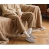 imageKuaiLu Womens Supportive Memory Foam Slippers Felt Fuzzy Lined Heel Cushion Lightweight House Shoes for Indoor OutdoorBeige