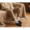 imageKuaiLu Womens Supportive Memory Foam Slippers Felt Fuzzy Lined Heel Cushion Lightweight House Shoes for Indoor OutdoorBlack