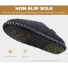 imageKuaiLu Womens Supportive Memory Foam Slippers Felt Fuzzy Lined Heel Cushion Lightweight House Shoes for Indoor OutdoorBlack
