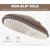 imageKuaiLu Womens Supportive Memory Foam Slippers Felt Fuzzy Lined Heel Cushion Lightweight House Shoes for Indoor OutdoorBrown