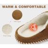 imageKuaiLu Womens Supportive Memory Foam Slippers Felt Fuzzy Lined Heel Cushion Lightweight House Shoes for Indoor OutdoorKhaki