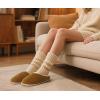 imageKuaiLu Womens Supportive Memory Foam Slippers Felt Fuzzy Lined Heel Cushion Lightweight House Shoes for Indoor OutdoorKhaki