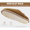 imageKuaiLu Womens Supportive Memory Foam Slippers Felt Fuzzy Lined Heel Cushion Lightweight House Shoes for Indoor OutdoorKhaki
