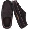 imageKuaiLu Mens Memory Foam Moccasin Slippers Arch Support Cozy Fuzzy Fur Lined Warm Bedroom House Shoes Winter Comfy Closed Back Loafer Indoor Hard Sole Orthopedic Plantar Fasciitis Dark Brown Size 13
